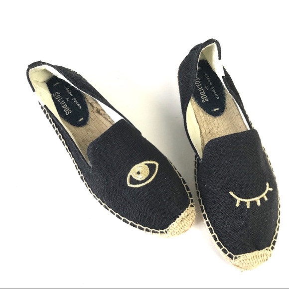 Soludos Shoes - black espadrille shoe Soludos x Jason Polan wink 8